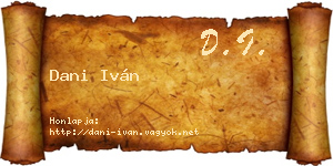 Dani Iván névjegykártya